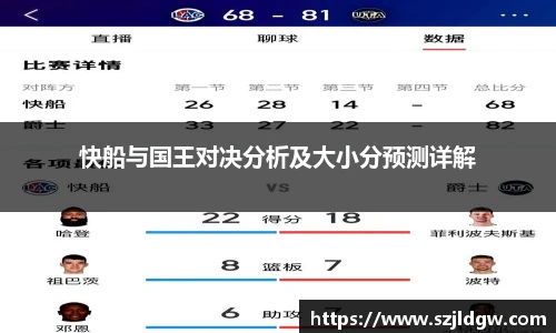 快船与国王对决分析及大小分预测详解